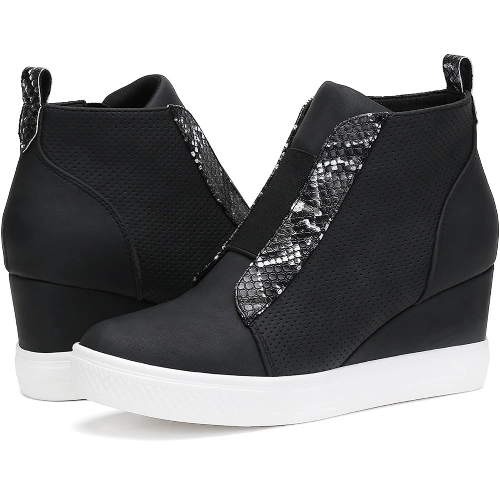 Katliu Animal Print Platform Wedge Sneakers